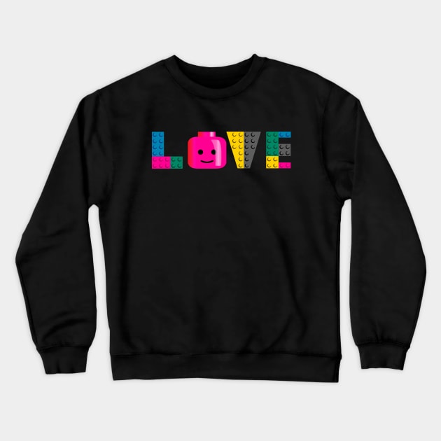 LOVE LEGO Crewneck Sweatshirt by jamedleo